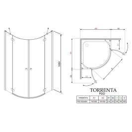 Душевой уголок Radaway Torrenta PDD 80 прозрачное стекло